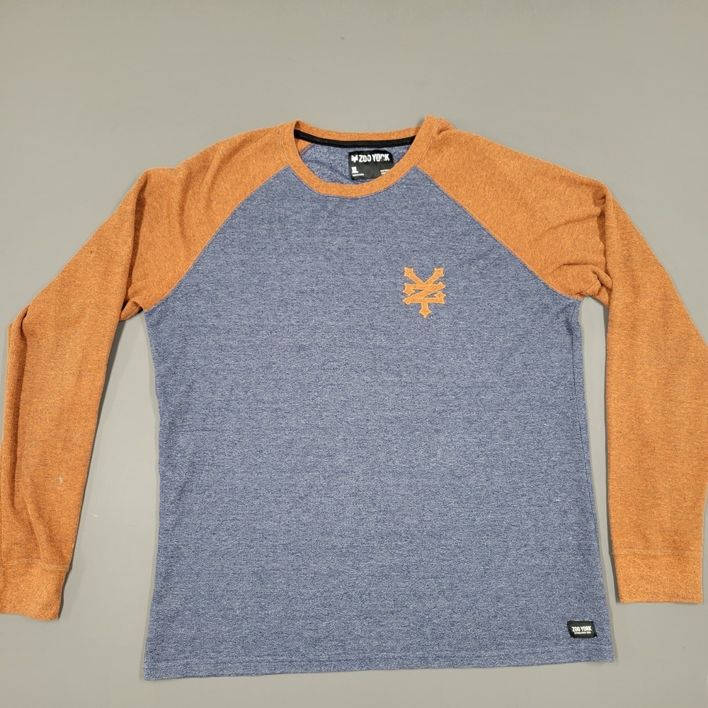 Zoo York blue and orange long sleeve heavy T Shirt size XL